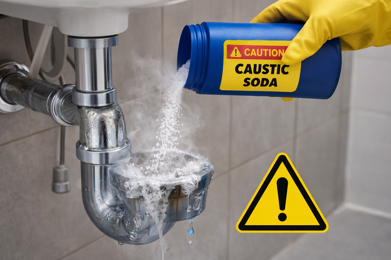 erro comum ao tentar desentupir esgoto com produtos químicos