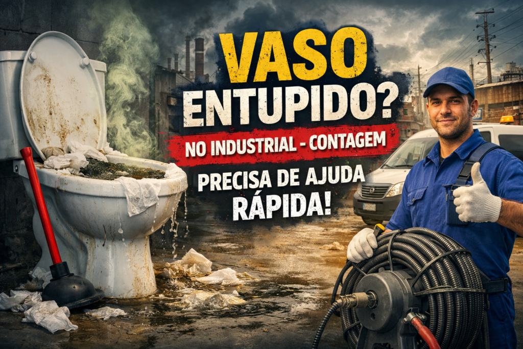 vaso sanitário entupido no Industrial em Contagem com água subindo no vaso